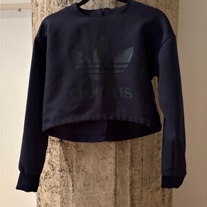 Adidas Originals Dark Blue Cropped Sweatshirt